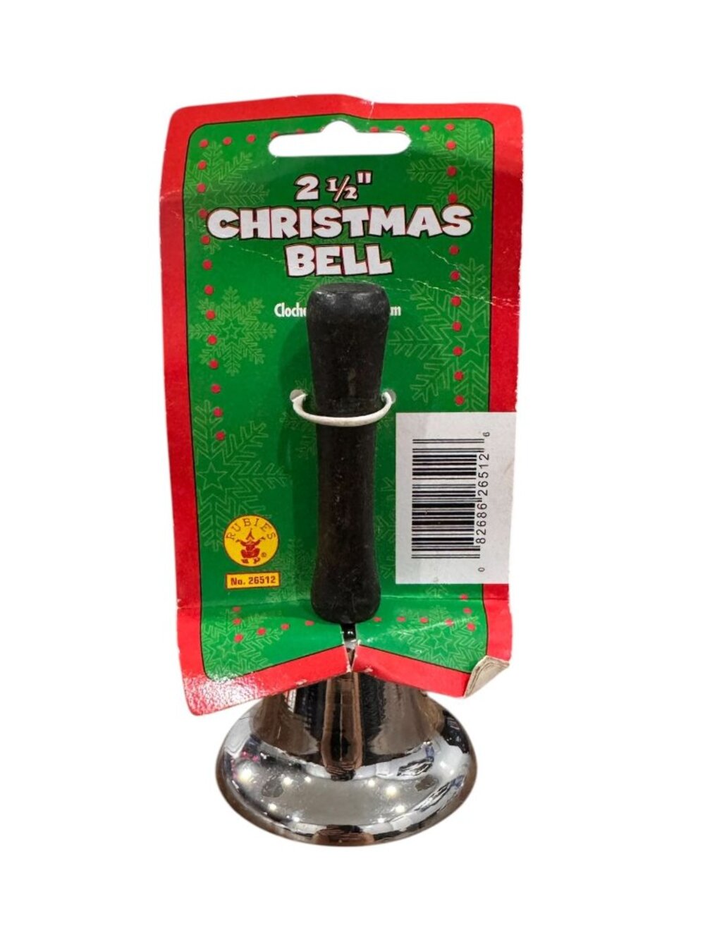 2.5" Christmas Bell With Black Handle By Rubies